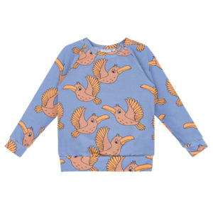 Blauwe pyjama met vogel print voor jongens en meisjes van Dear Sophie.