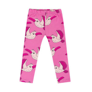 Dear Sophie legging met vogel print voor meiden in de kleur roze.