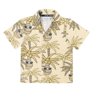 Dear Sophie shirt met palmboom print voor jongens in de kleur geel.