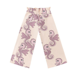 Beige culotte broek met zeepaard print voor meisjes van Dear Sophie.