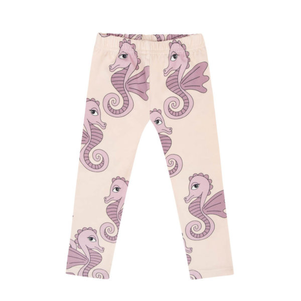 Beige legging met zeepaard print voor meiden van Dear Sophie.