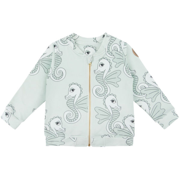 Vest met zeepaard print voor jongens en meisjes in de kleur munt van Dear Sophie.