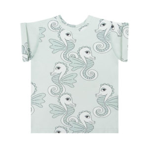 Munt t-shirt met zeepaard print voor jongens en meisjes van Dear Sophie.