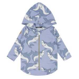 Vest met haaien print voor jongens en meisjes in de kleur blauw van Dear Sophie.
