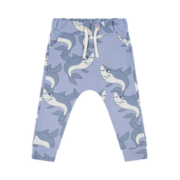 Blauwe broek met haaien print voor jongens en meisjes van Dear Sophie.