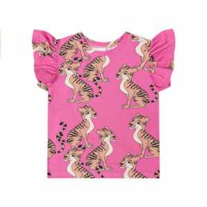 Roze t-shirt met tijger print voor meisjes van Dear Sophie.
