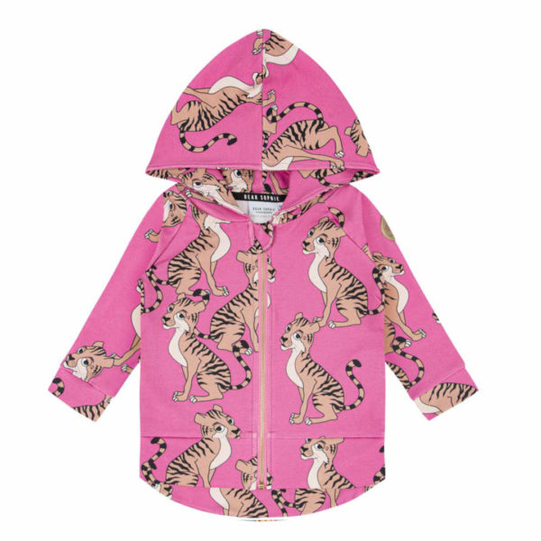 Vest met tijger print voor meisjes in de kleur roze van Dear Sophie.