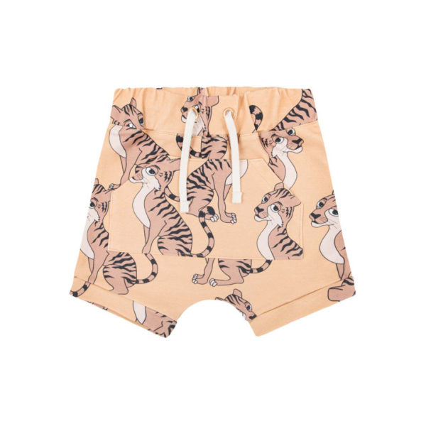 Gele korte broek met tijger print voor jongens en meisjes van Dear Sophie.