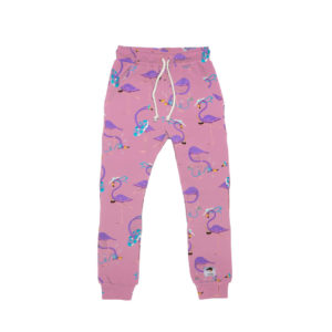 Roze broek met flamingo print voor meisjes van Mullido.