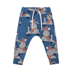 Blauwe broek met beren print voor jongens en meisjes van Dear Sophie.