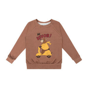 Bruine trui met beren print voor jongens en meisjes van Dear Sophie.