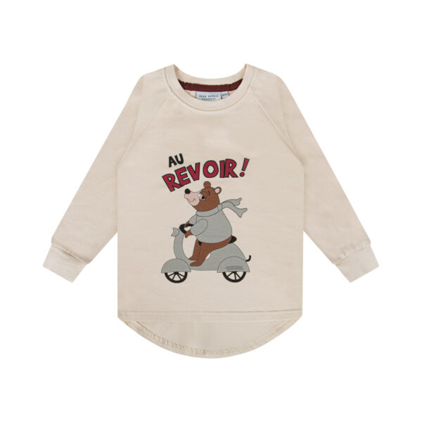 Ecru dunne trui met beren print voor jongens en meisjes van Dear Sophie.