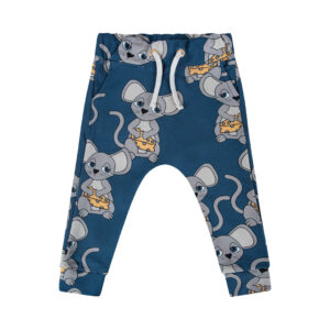 Marineblauwe broek met muizen print voor jongens en meisjes van Dear Sophie.