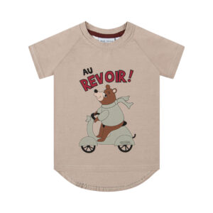 Beige t-shirt met berenprint voor jongens en meisjes van Dear Sophie.