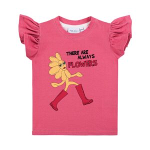 Dear Sophie roze t-shirt met bloemen print voor meisjes.